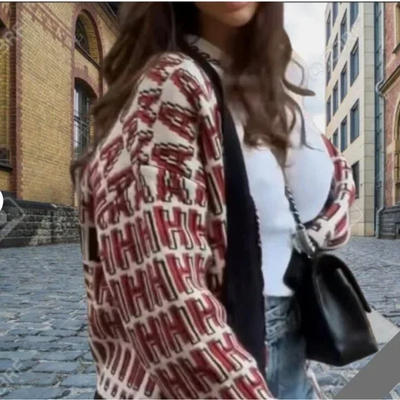 Zara Home Alone Logo Wool blend knit Jacket Cardigan NWT - Picture 6 of 16